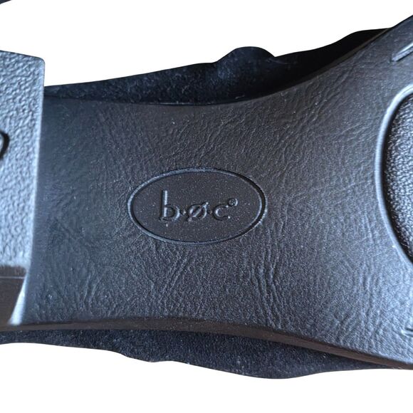 Born BOC Settle Black Leather Suede Slouch Ruched Ankle Boots 11 - Picture 15 of 16